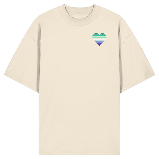 Organic Oversize Shirt - Gay Flag Herz Print
