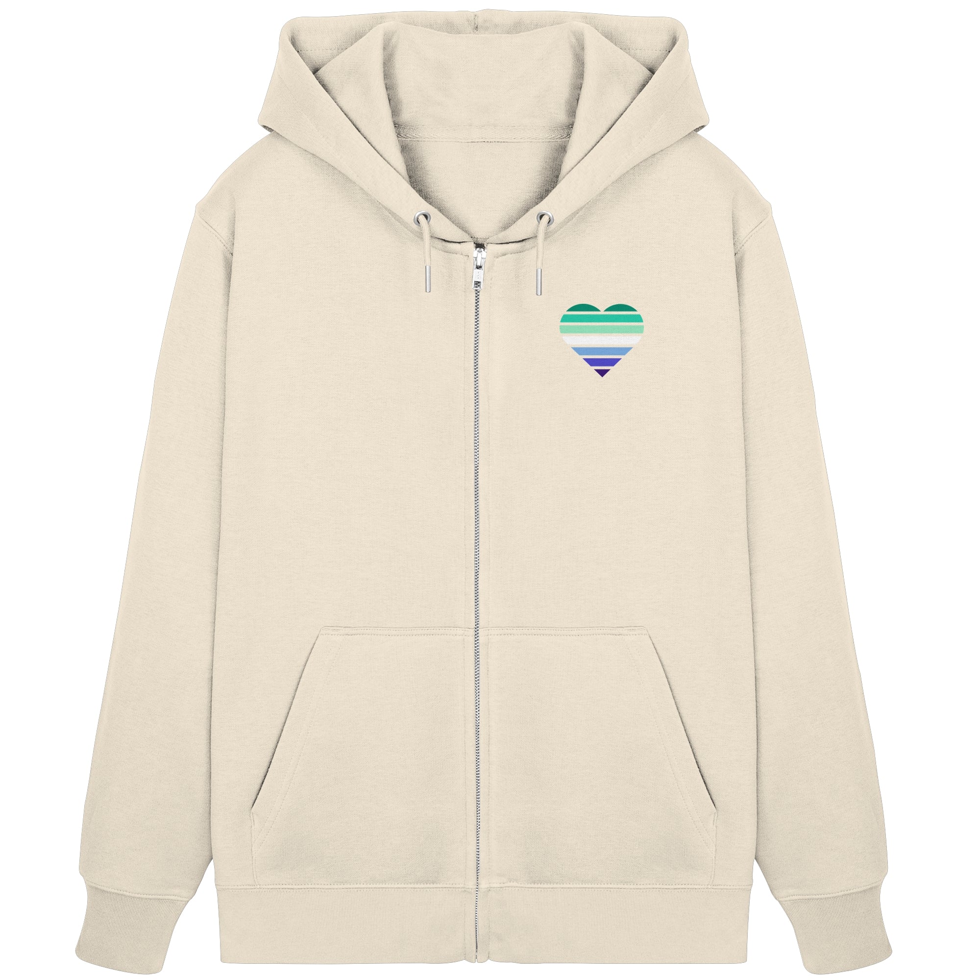 Organic Zipper - Gay Flag Herz Print