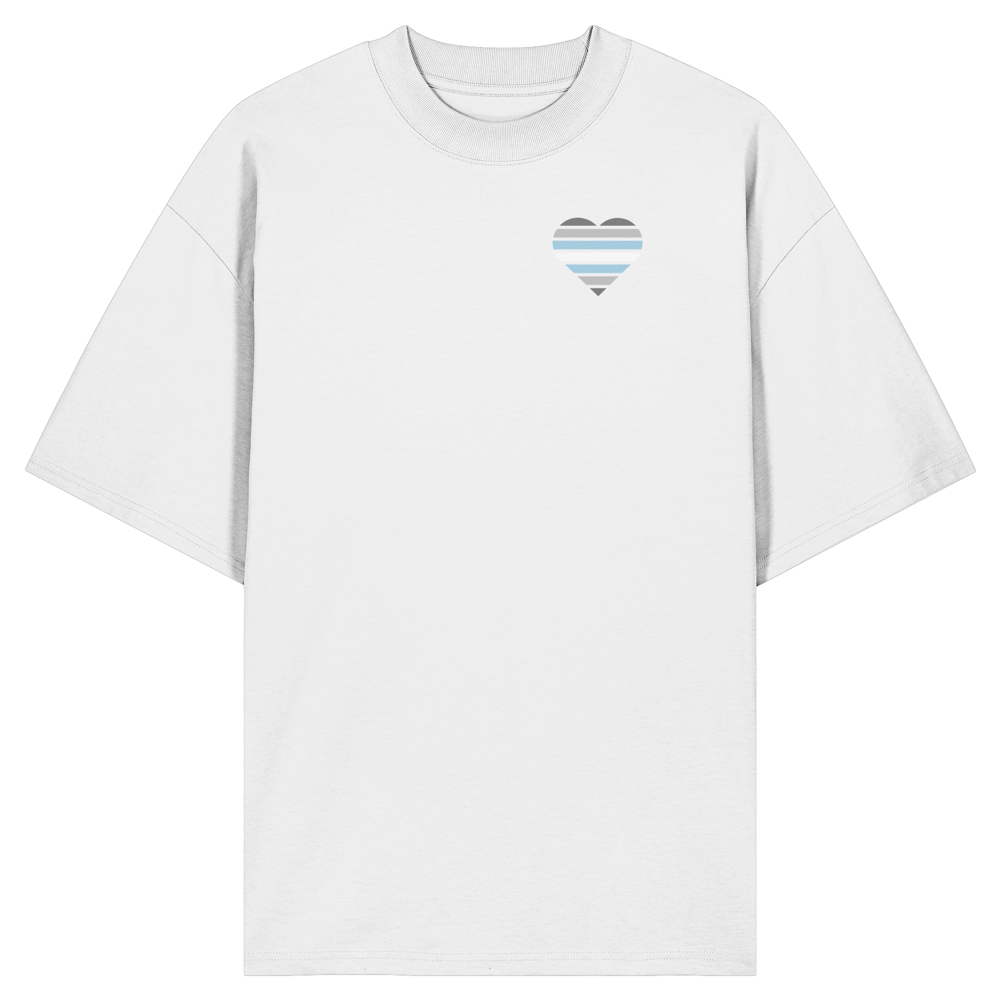 Organic Oversize Shirt - Demiboy Flag Herz Print