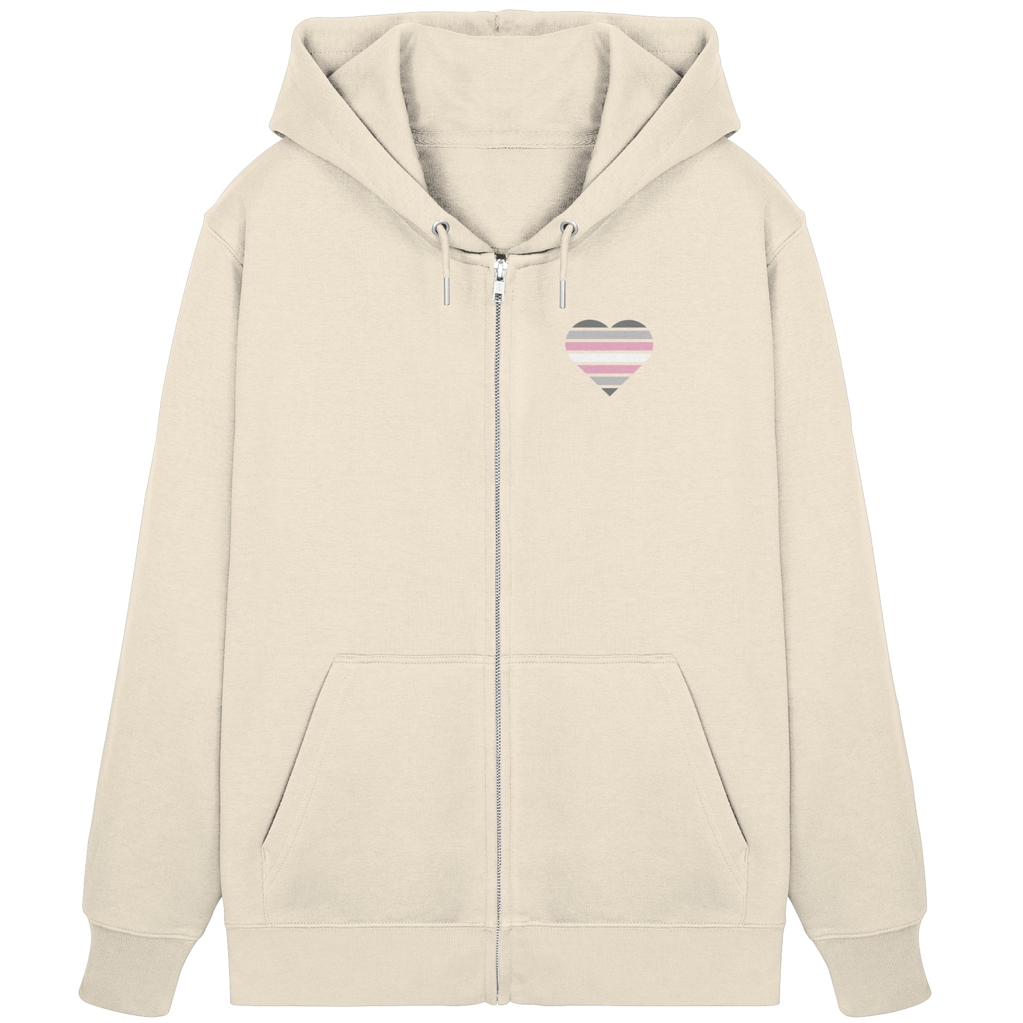 Organic Zipper - Demigirl Flag Herz Print