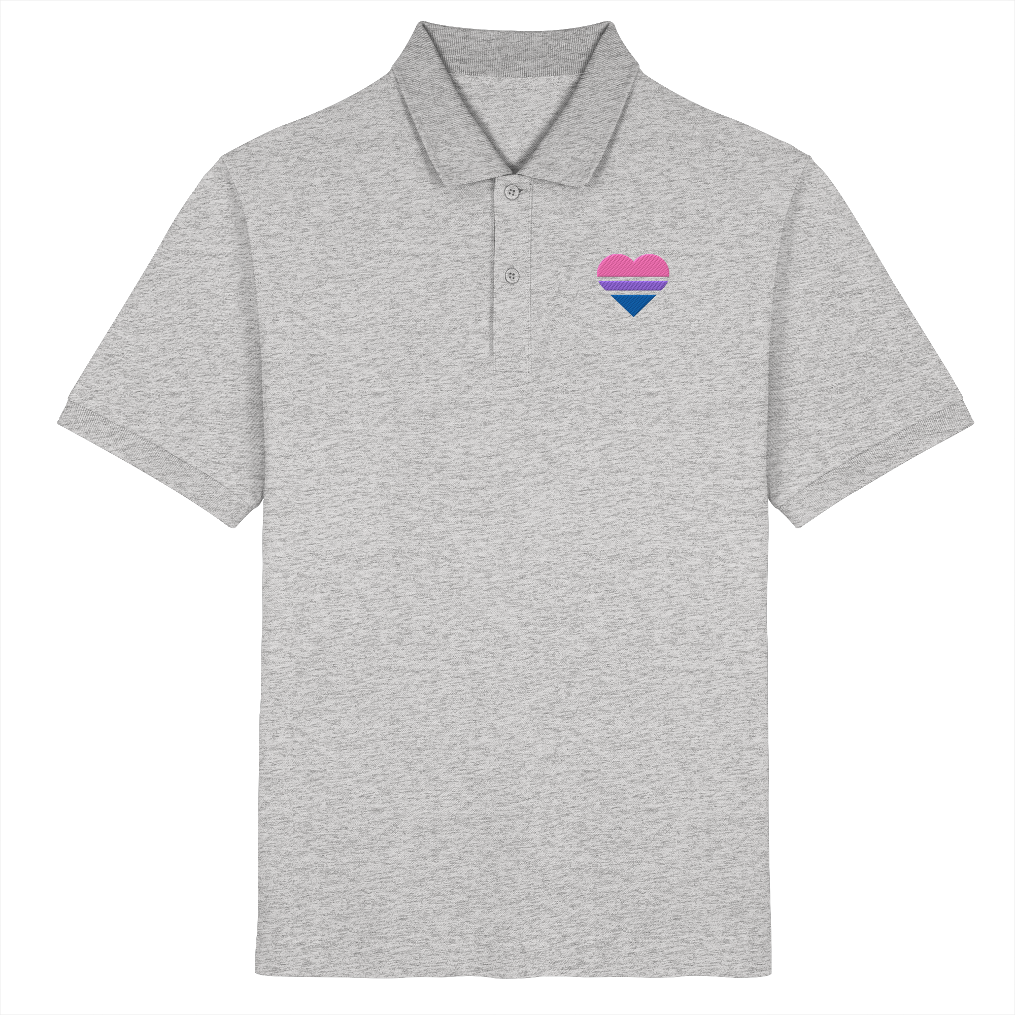 Organic Poloshirt - Bisexual Flag Herz Stick