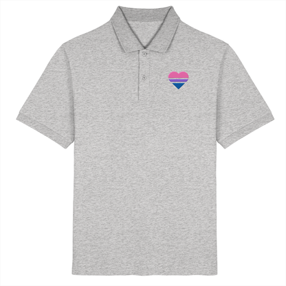 Organic Poloshirt mit Herz Stick - Bisexual