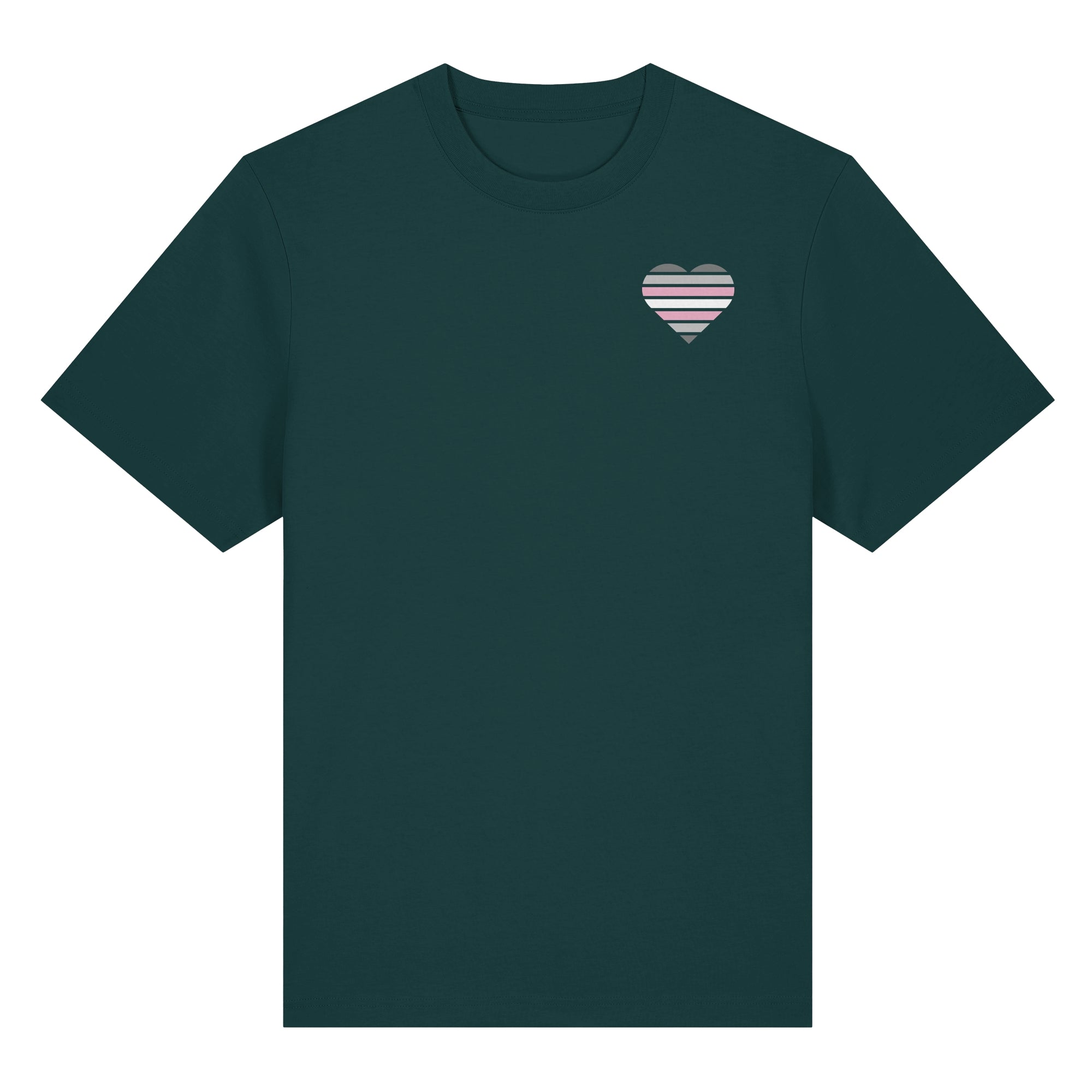 Organic Heavy Shirt - Demigirl Flag Herz Print