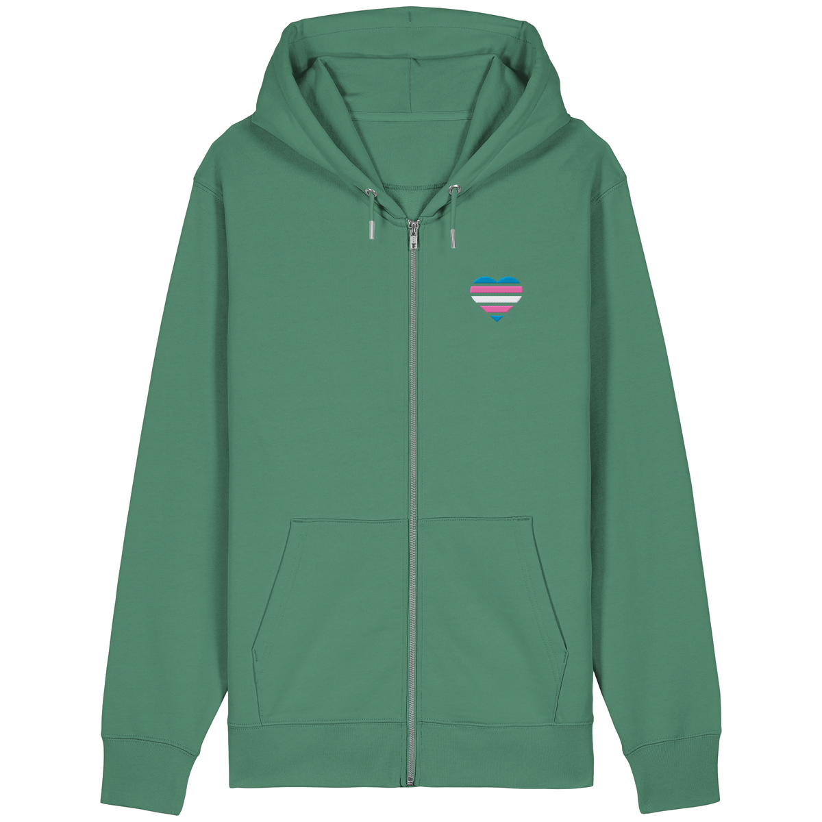 Organic Relaxed Zipper mit Herz Stick - Trans