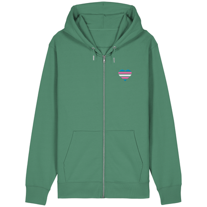 Organic Relaxed Zipper mit Herz Stick - Trans