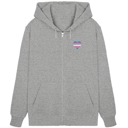 Organic Zipper mit Herz Stick - Trans