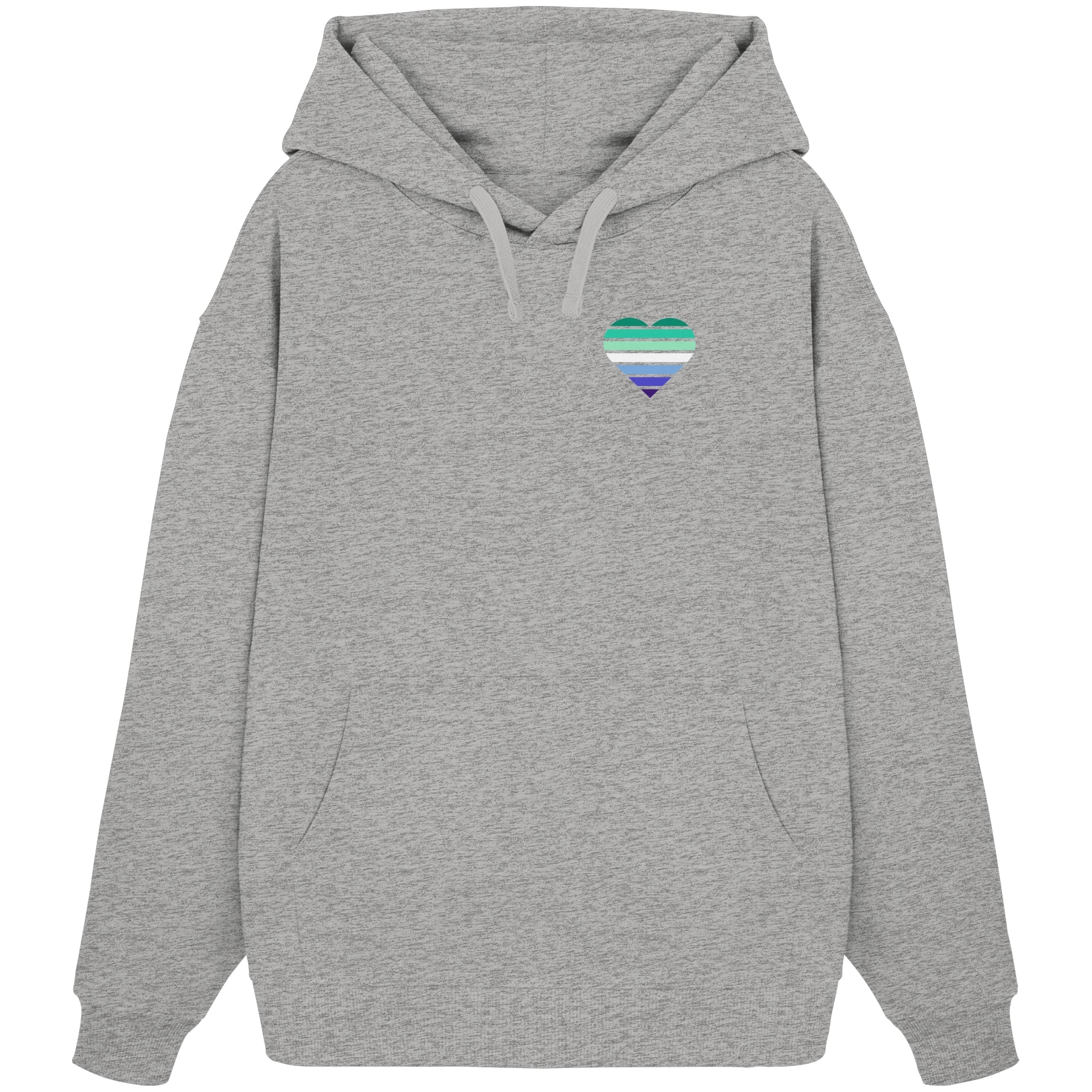Organic Oversize Hoodie - Gay Flag Herz Print