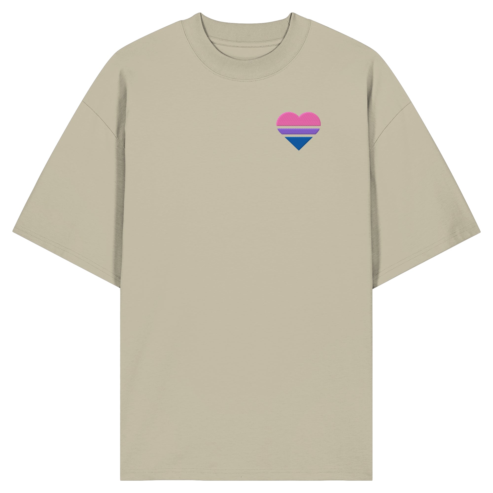 Organic Oversize Shirt - Bisexual Flag Herz Stick