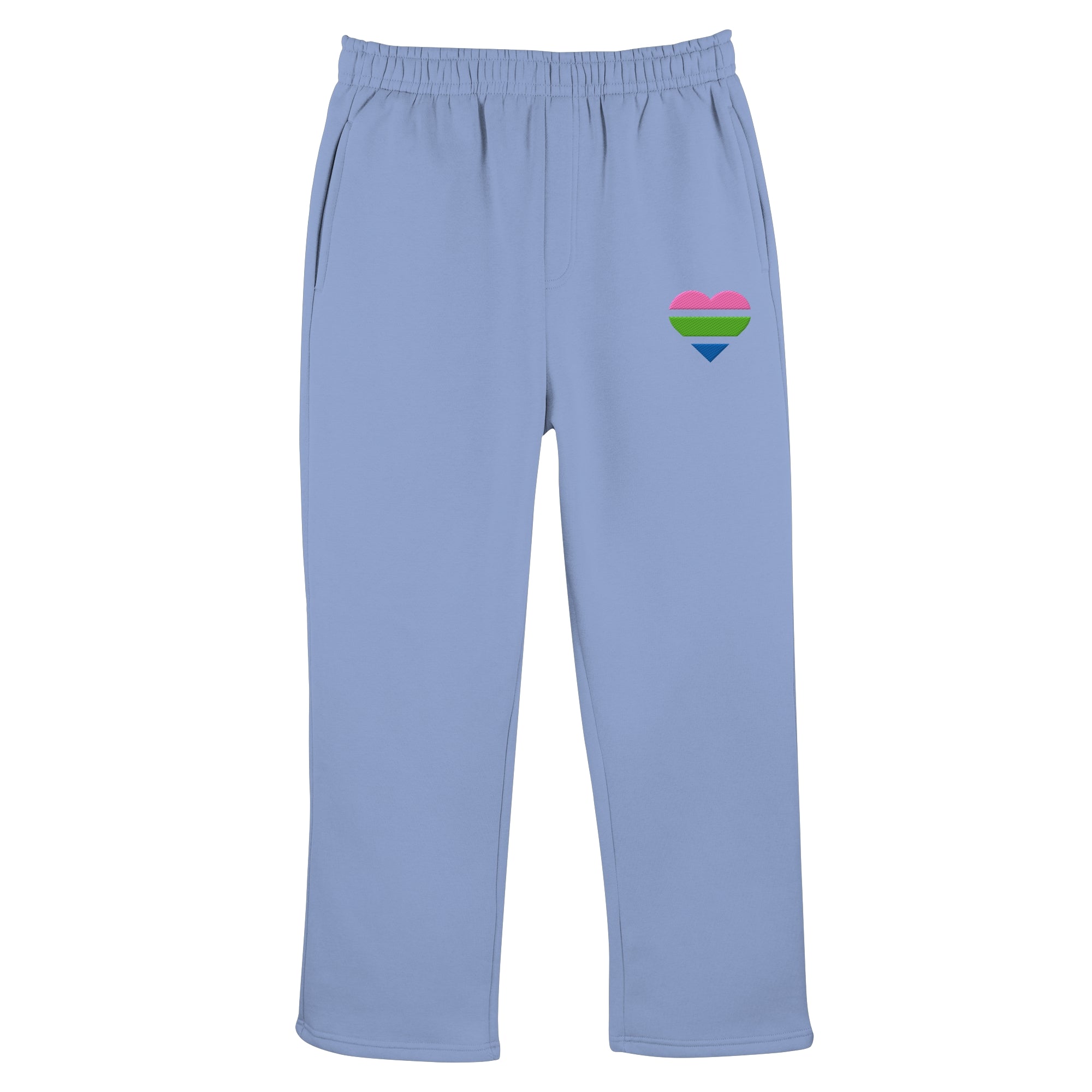 Fluffy Track Sweatpants - Polysexual Flag Herz Stick