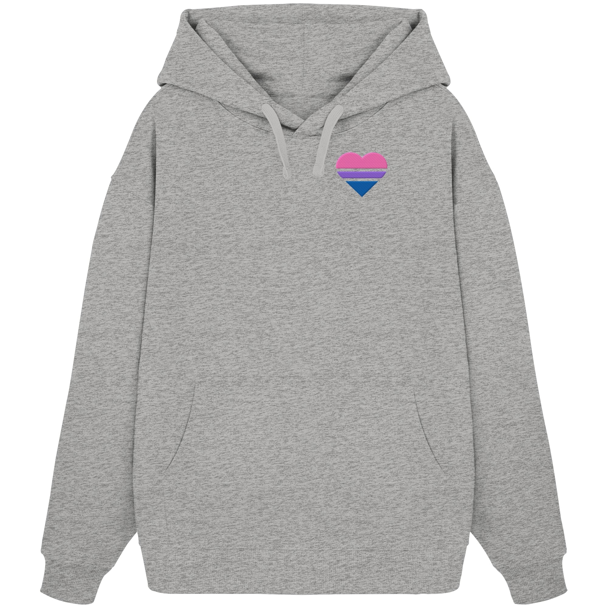 Organic Oversize Hoodie - Bisexual Flag Herz Stick