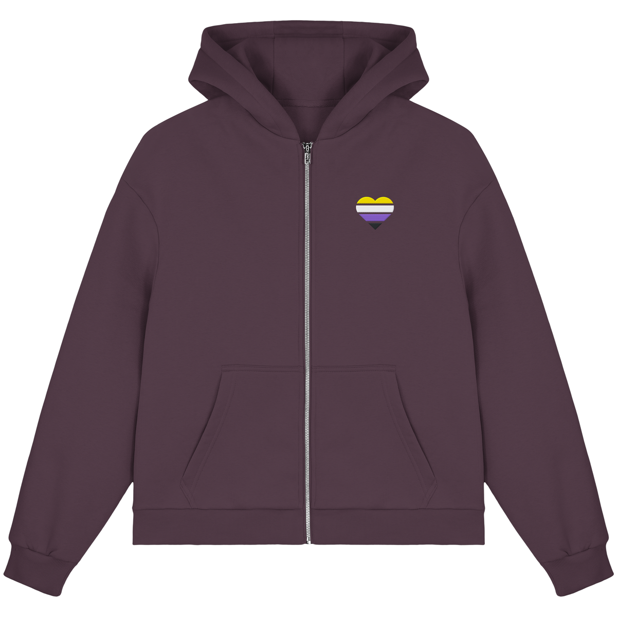 Fluffy Boxcut Zipper mit Herz Stick - Nonbinary