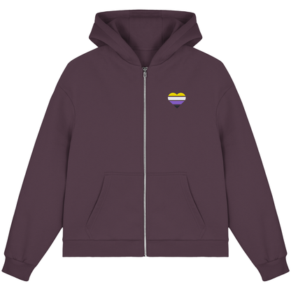 Fluffy Boxcut Zipper mit Herz Stick - Nonbinary