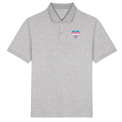 Organic Poloshirt mit Herz Stick - Trans