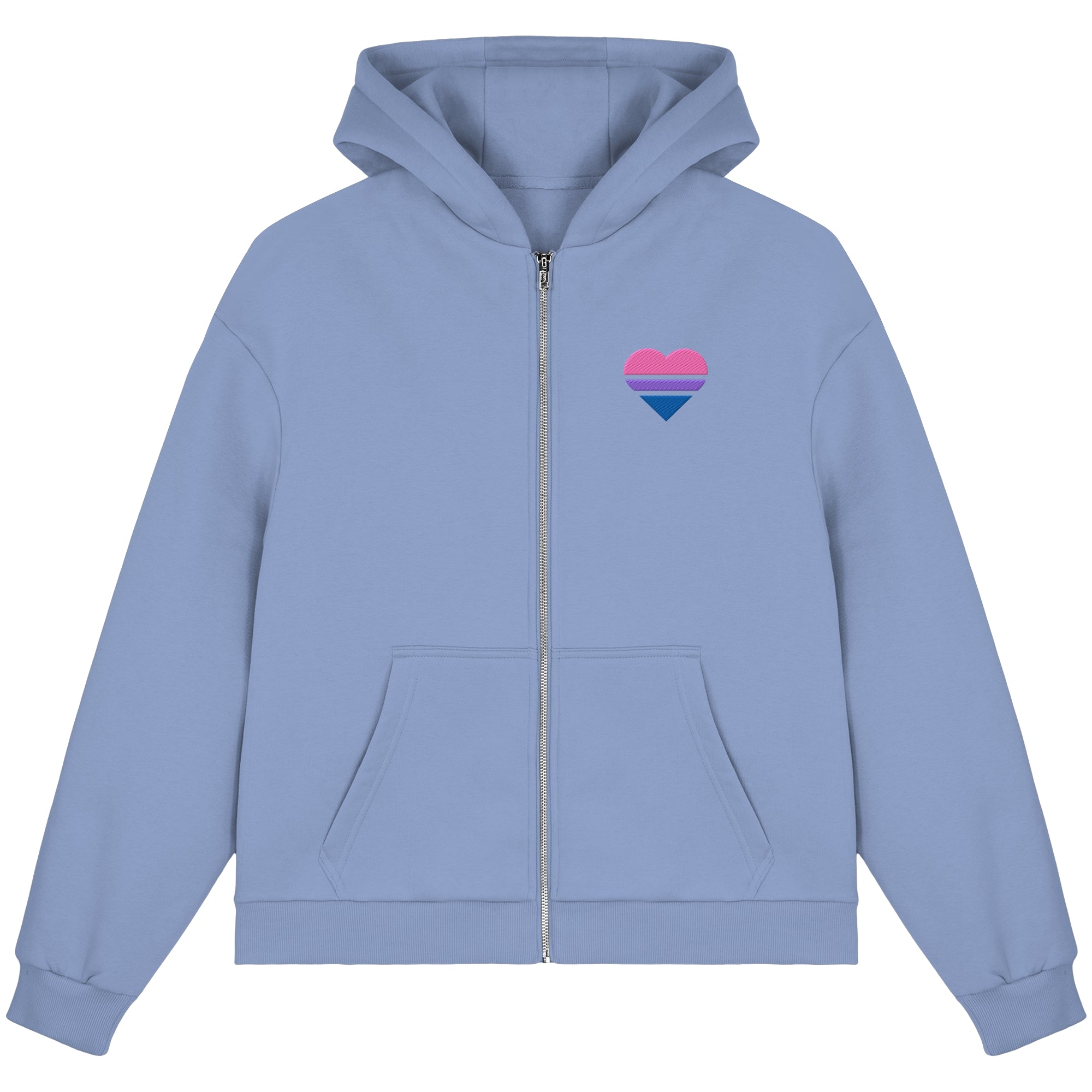 Fluffy Boxcut Zipper - Bisexual Flag Herz Stick