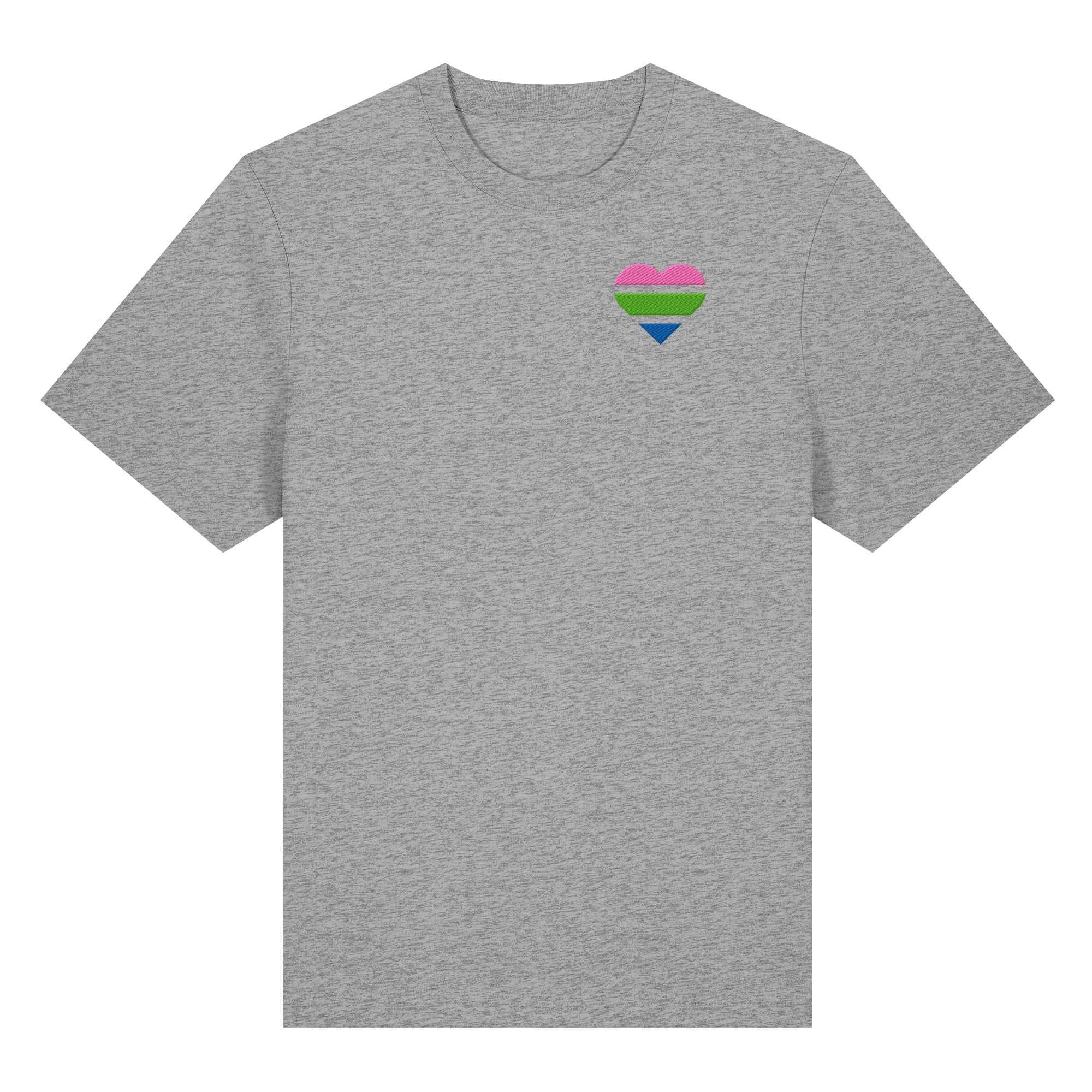 Organic Heavy Shirt - Polysexual Flag Herz Stick