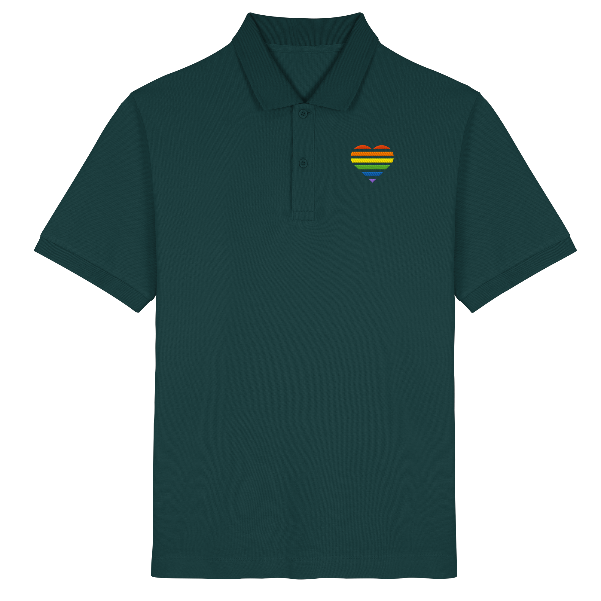 Organic Poloshirt - Pride Flag Herz Stick