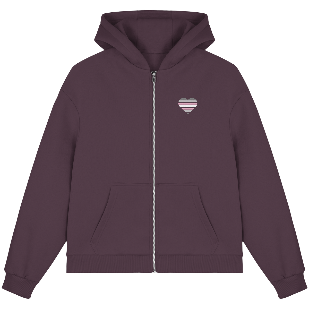 Fluffy Boxcut Zipper mit Herz - Demigirl