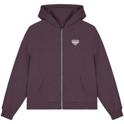 Fluffy Boxcut Zipper mit Herz - Demigirl