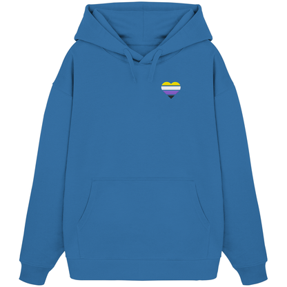 Organic Oversize Hoodie mit Herz Stick - Nonbinary