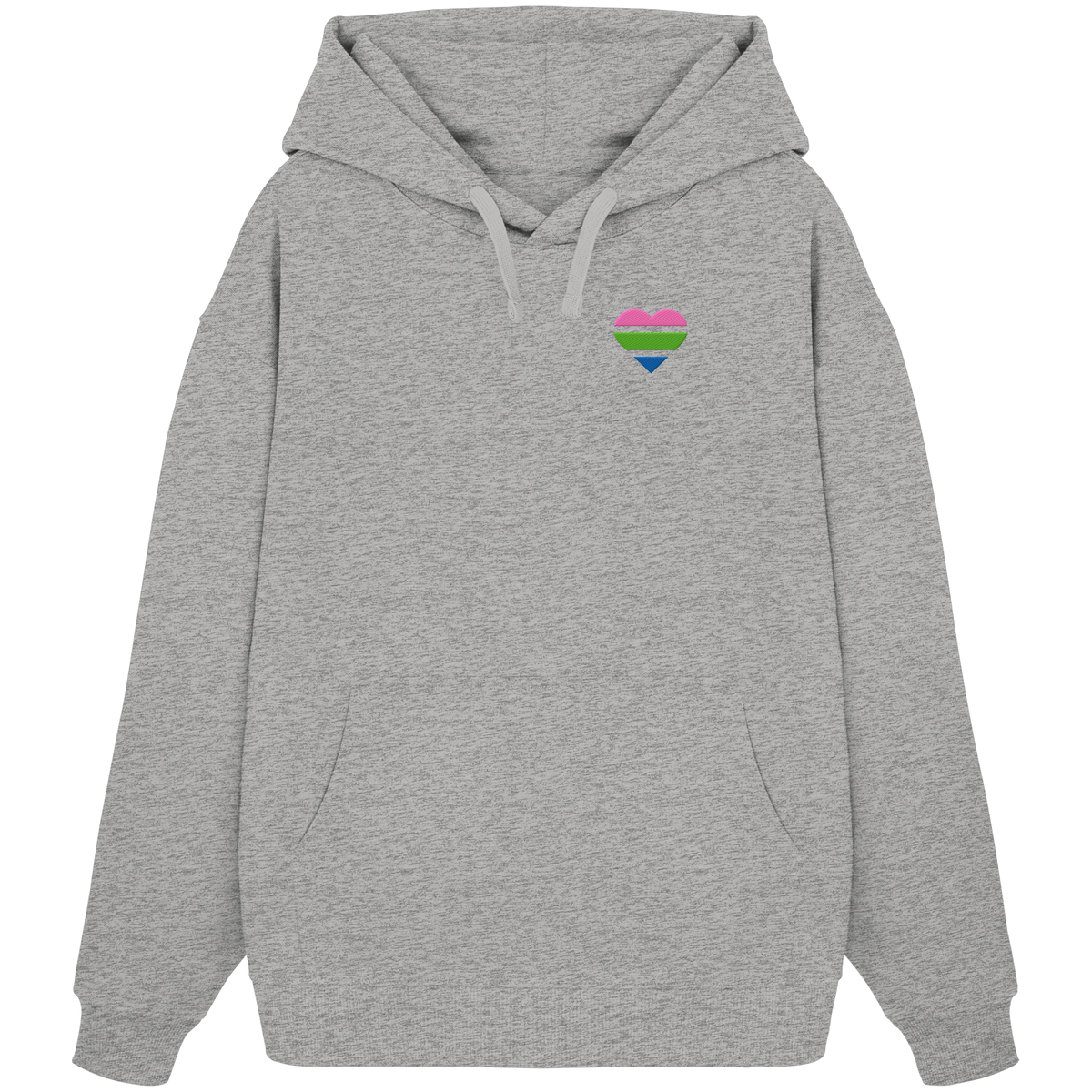 Organic Oversize Hoodie mit Herz Stick - Polysexual