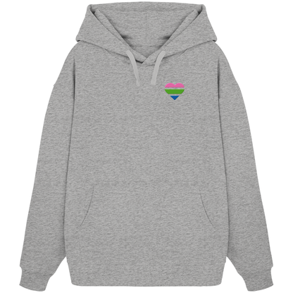 Organic Oversize Hoodie mit Herz Stick - Polysexual