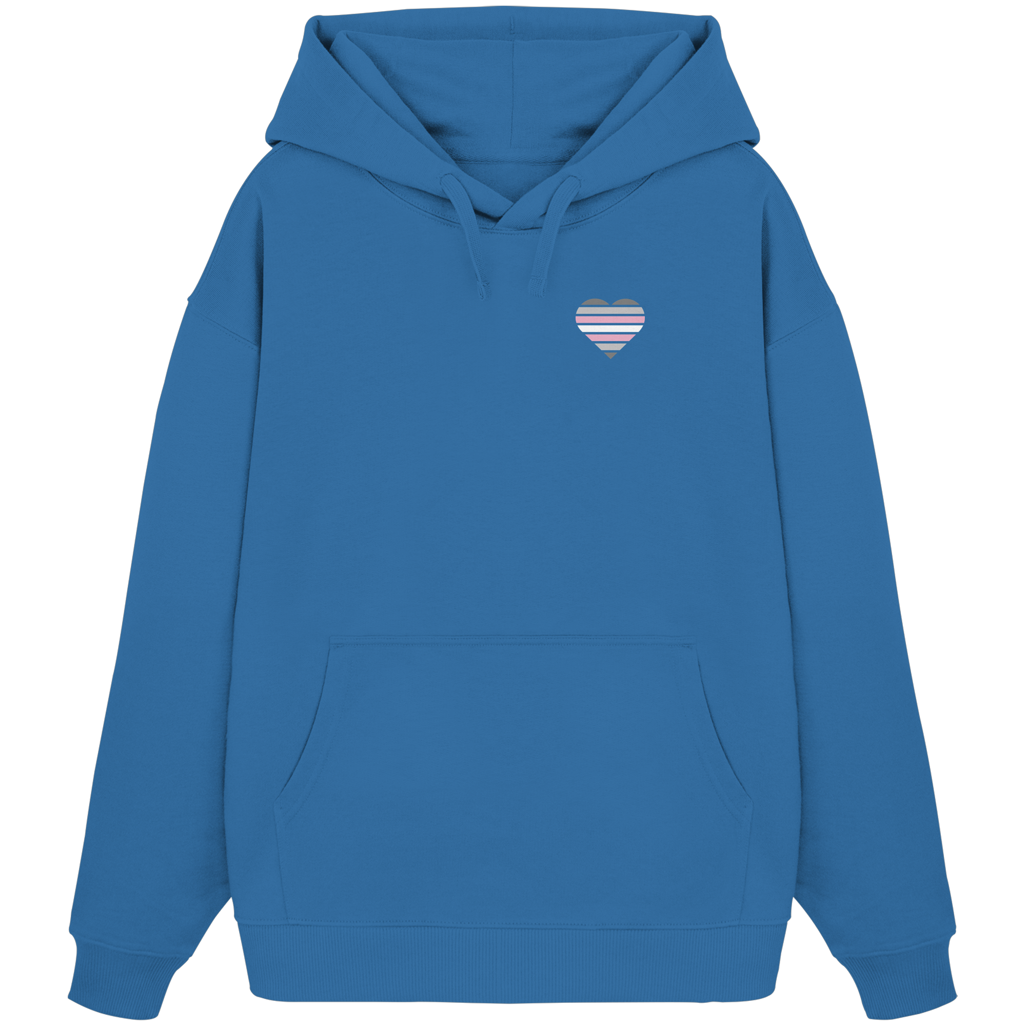 Organic Oversize Hoodie - Demigirl Flag Herz Print