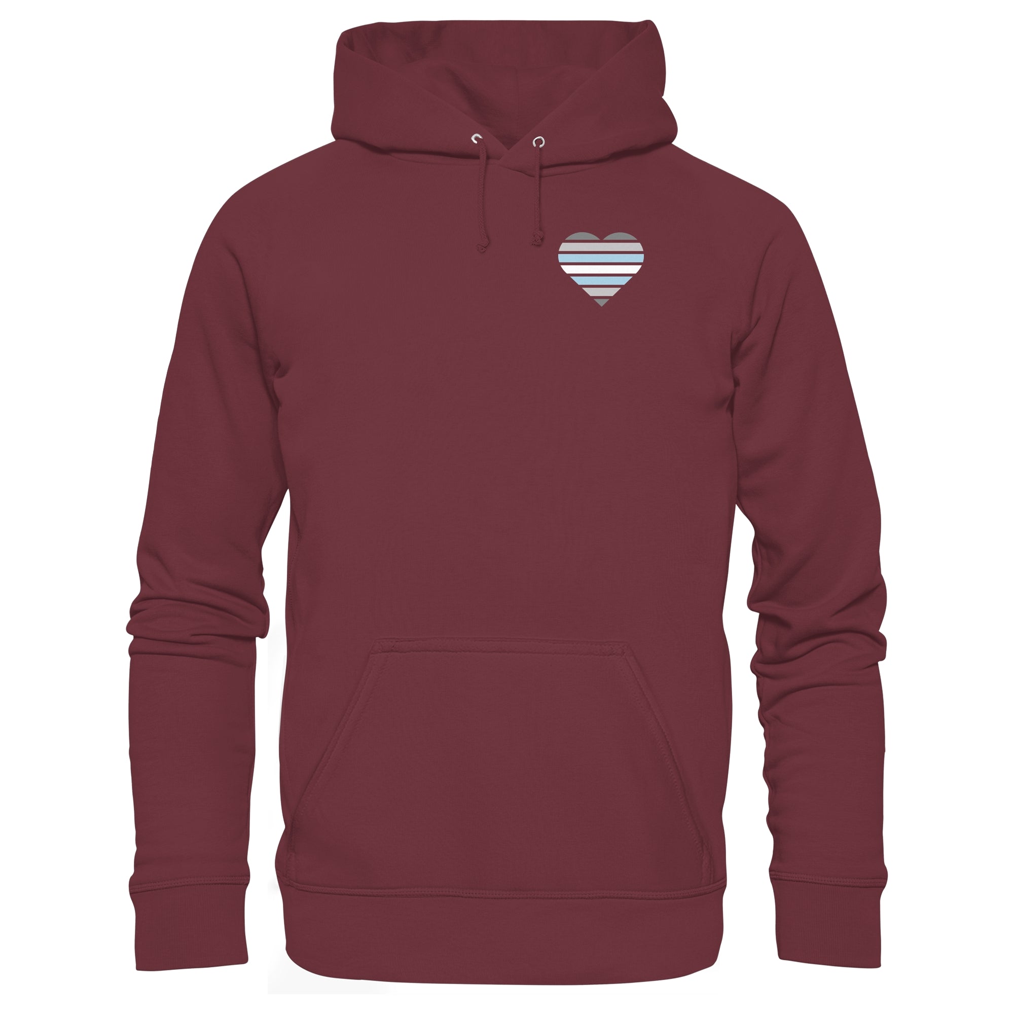 Organic Basic Hoodie - Demiboy Flag Herz Print