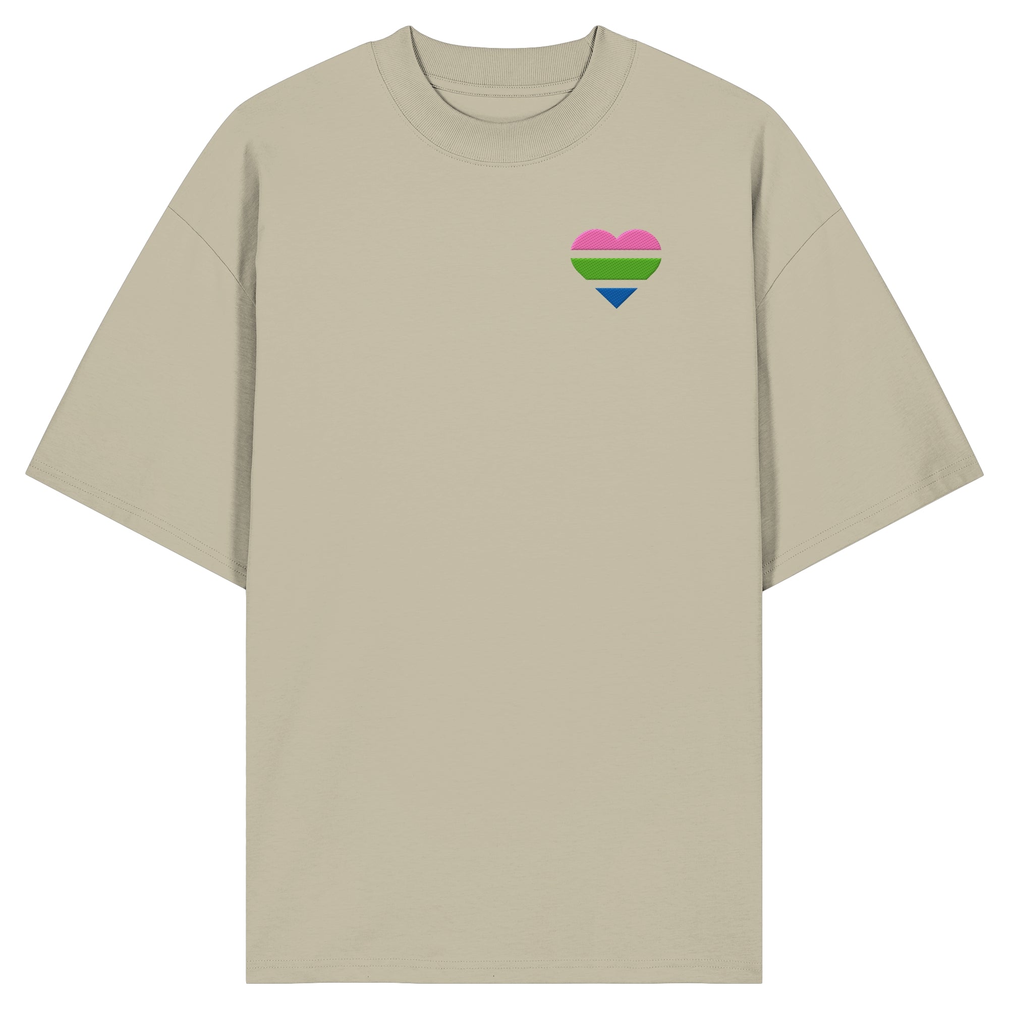 Organic Oversize Shirt - Polysexual Flag Herz Stick