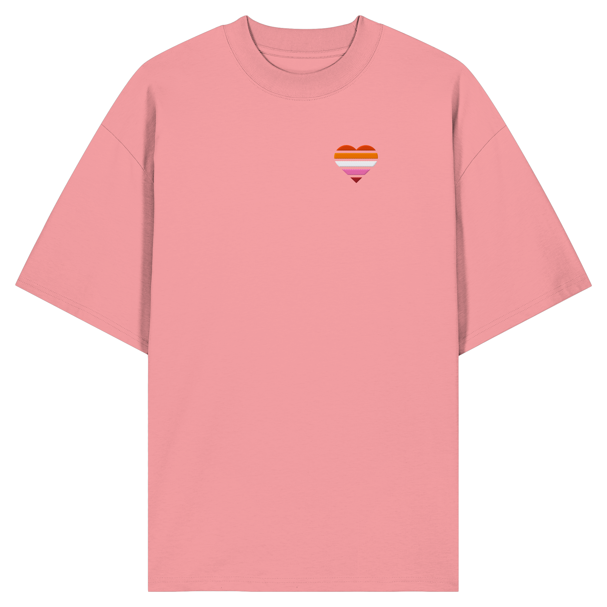Organic Oversize Shirt - Lesbian Flag Herz Stick