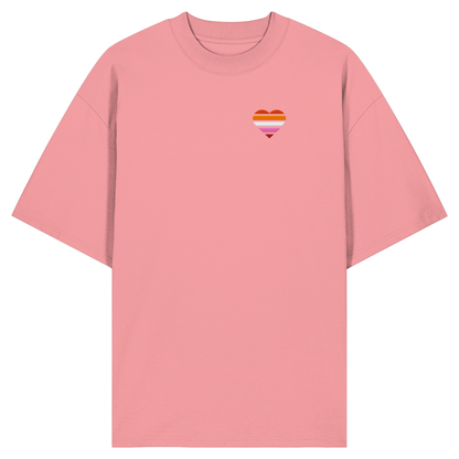 Organic Oversize Shirt mit Herz Stick - Lesbian