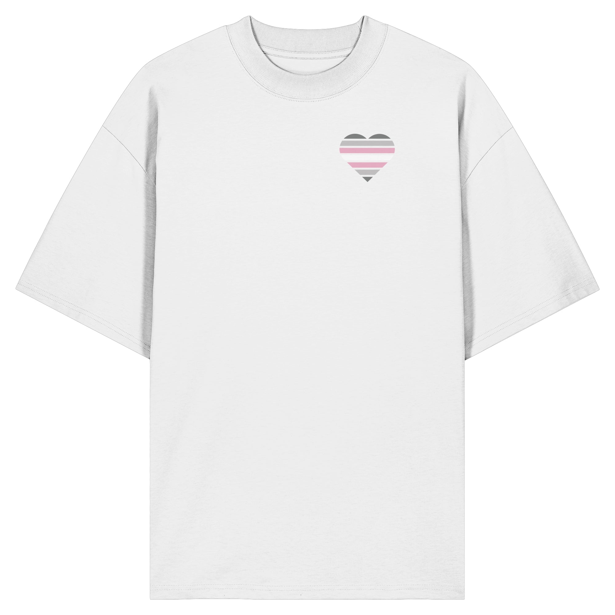 Organic Oversize Shirt - Demigirl Flag Herz Print