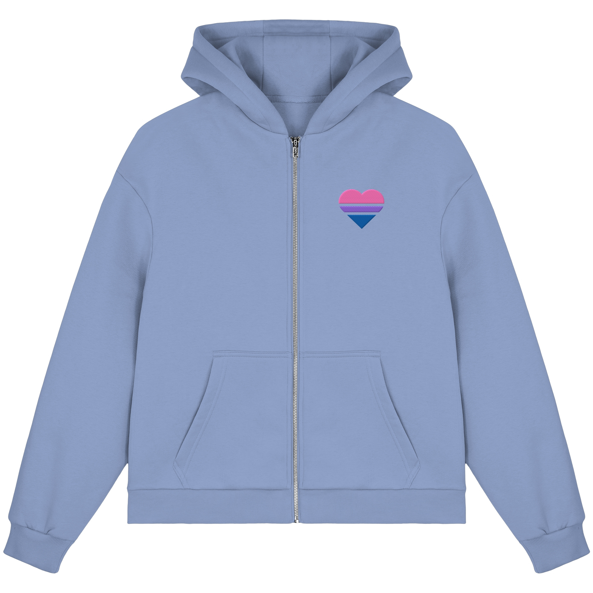 Fluffy Boxcut Zipper - Bisexual Flag Herz Stick