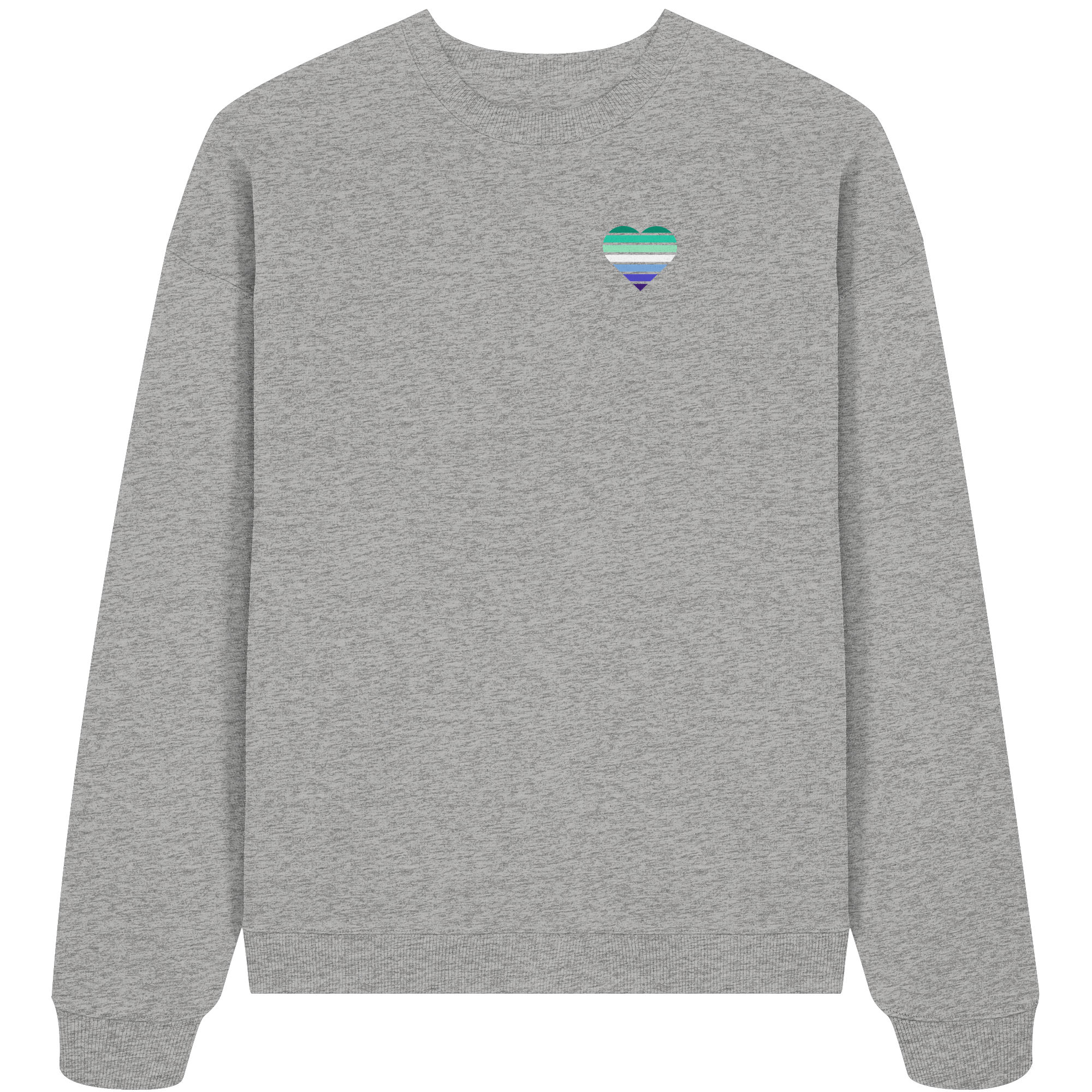 Organic Oversize Sweatshirt - Gay Flag Herz Print
