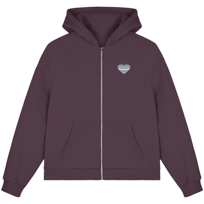 Fluffy Boxcut Zipper mit Herz - Demiboy