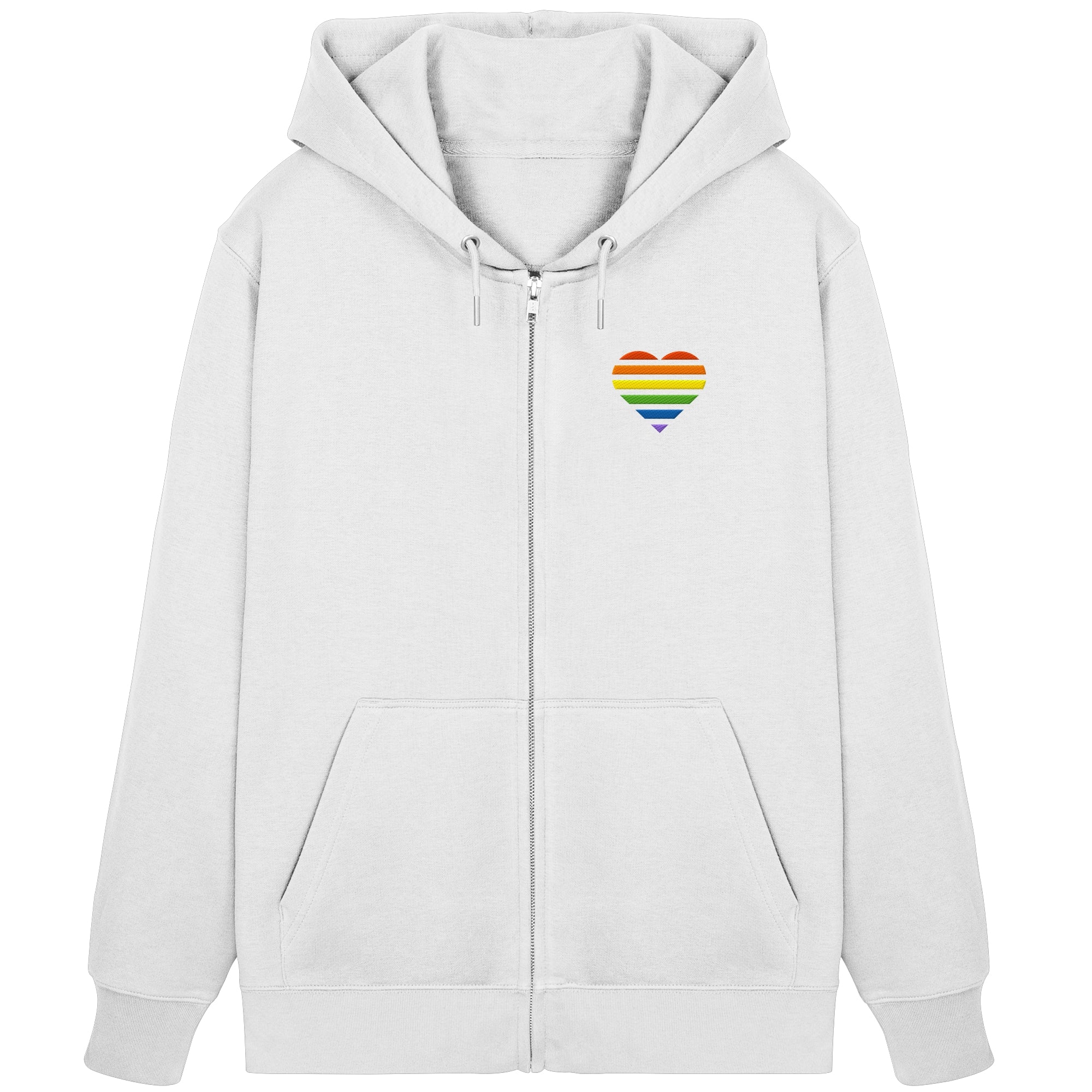 Organic Zipper - Pride Flag Herz Stick