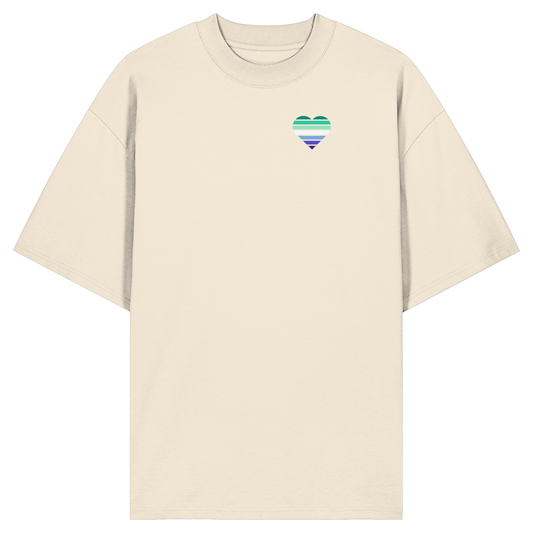 Organic Oversize Shirt - Gay Flag Herz Print