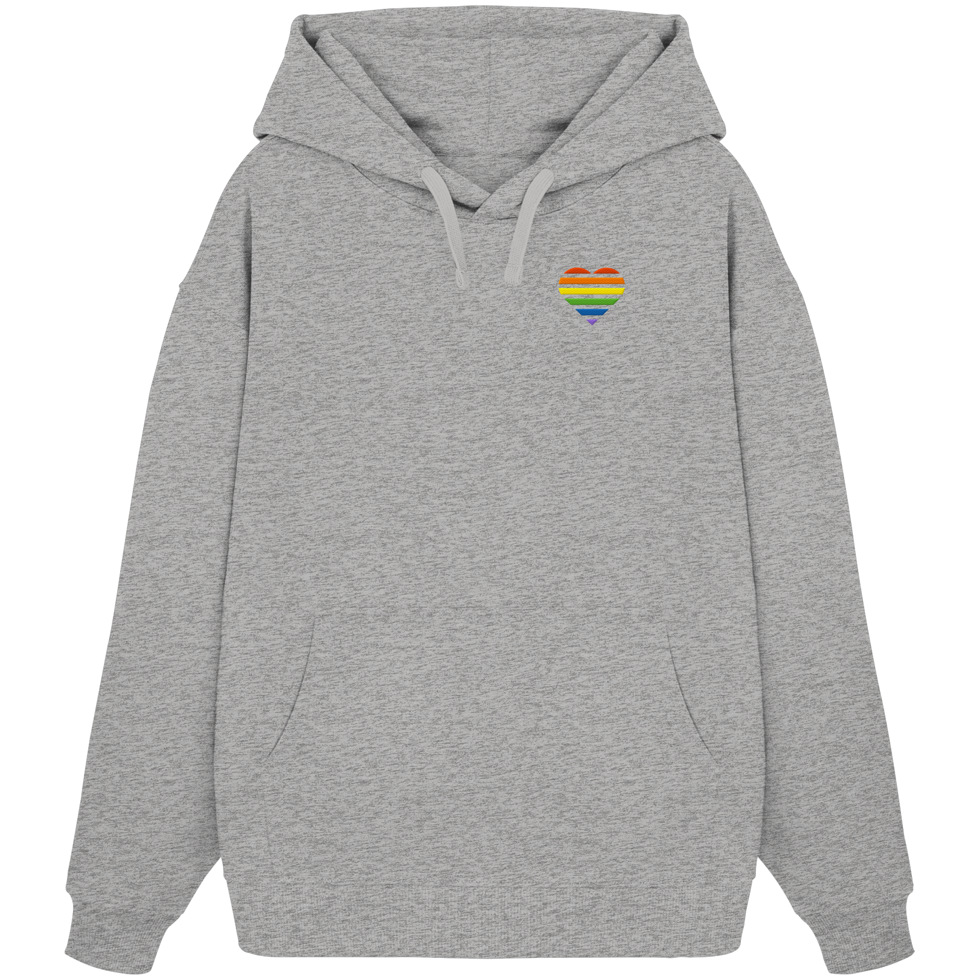 Organic Oversize Hoodie - Pride Flag Herz Stick