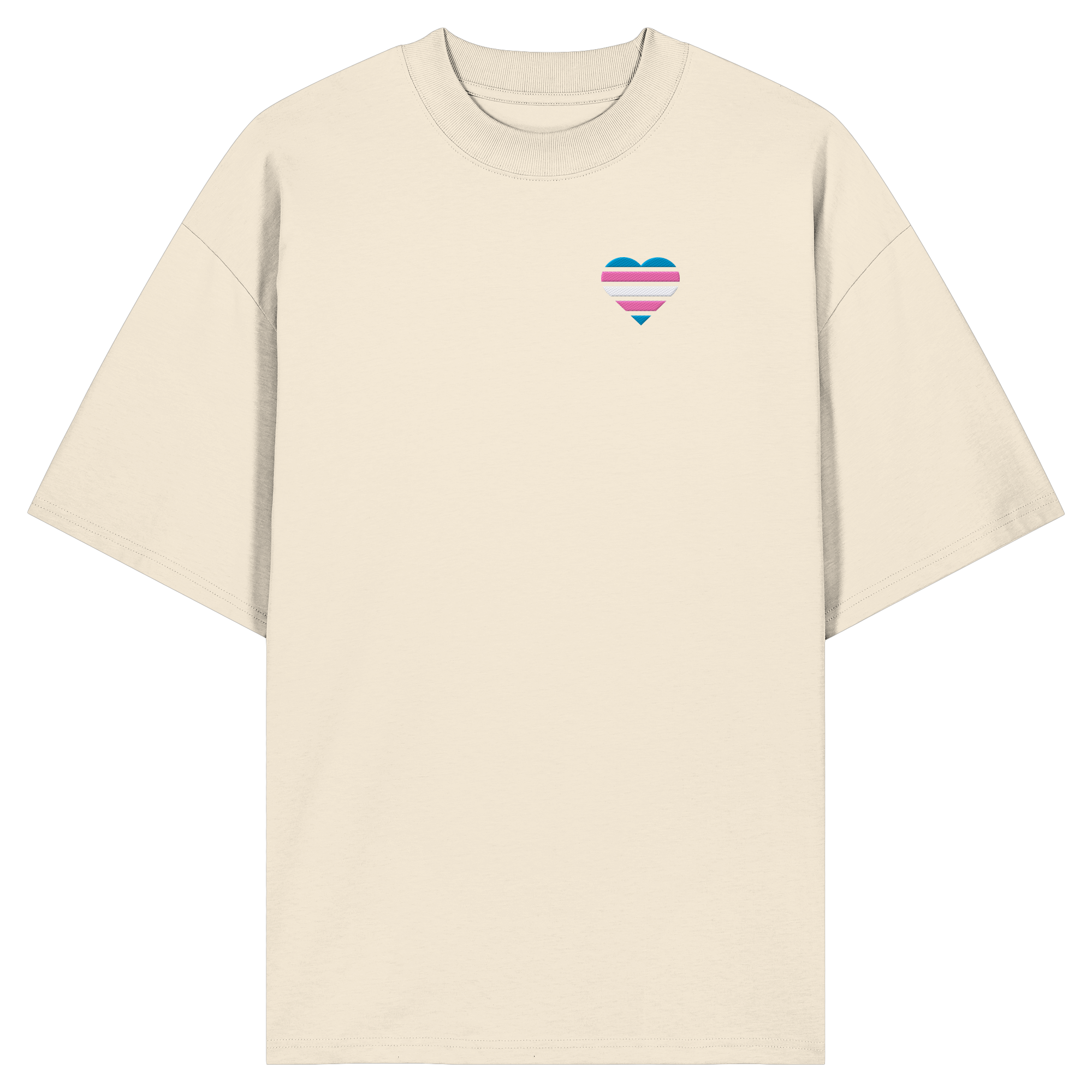 Organic Oversize Shirt - Trans Flag Herz Stick