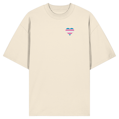 Organic Oversize Shirt mit Herz Stick - Trans