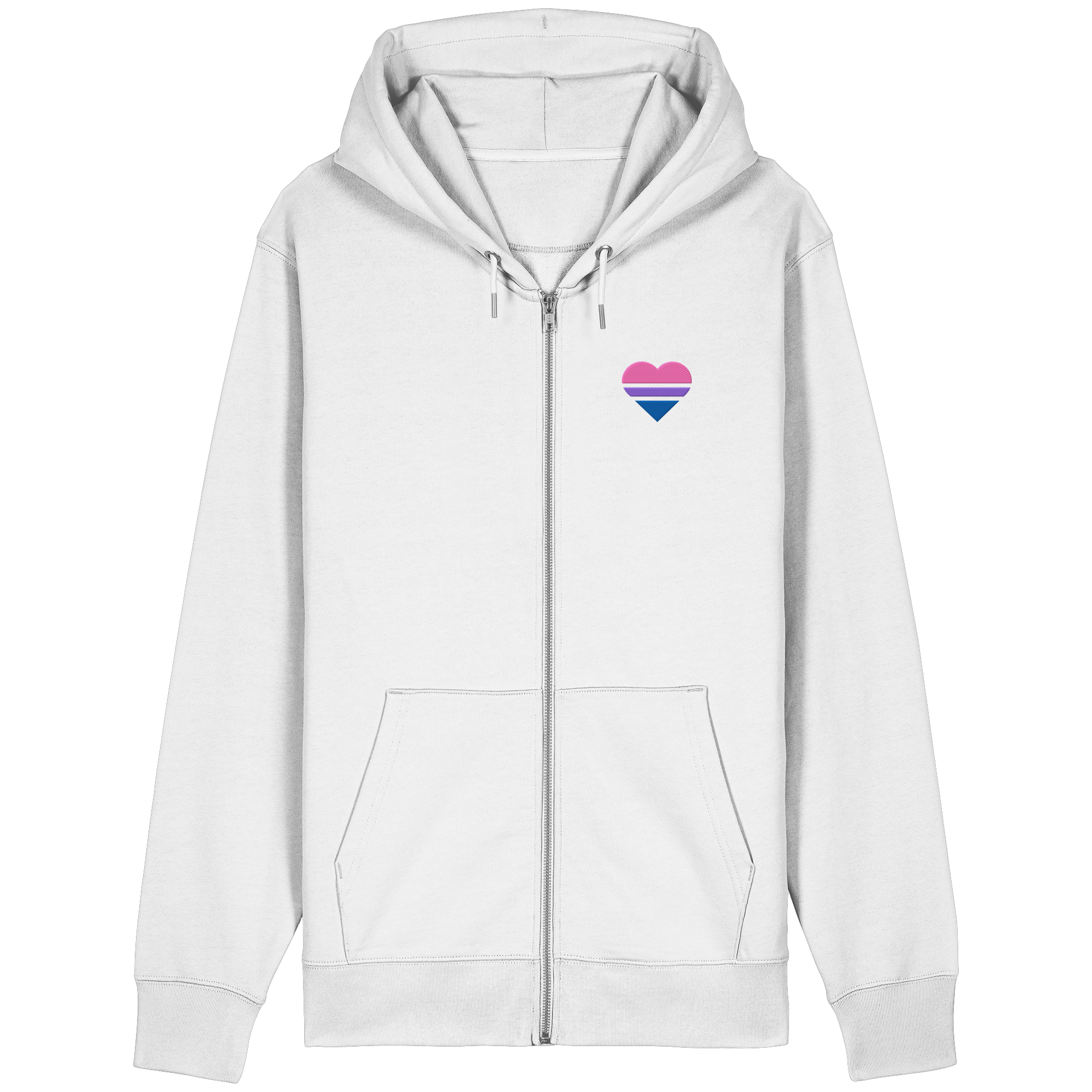 Organic Relaxed Zipper - Bisexual Flag Herz Stick