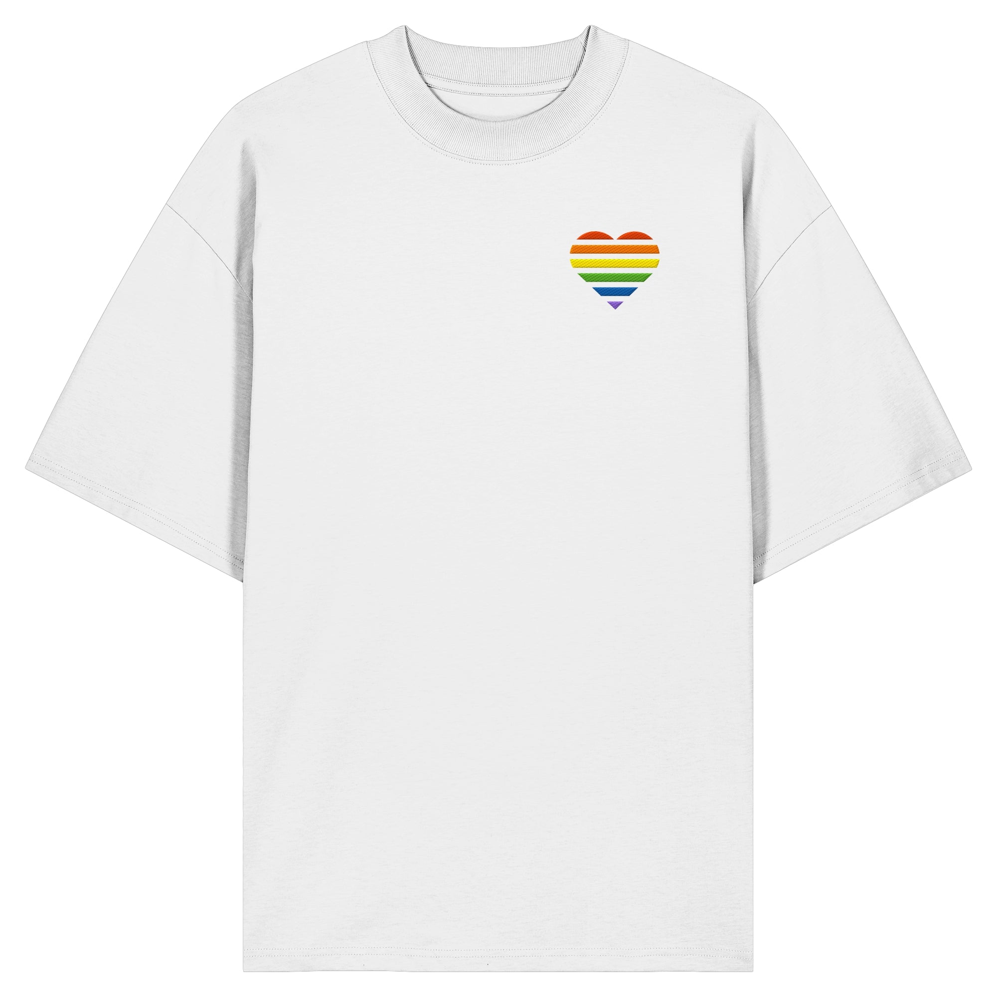 Organic Oversize Shirt - Pride Flag Herz Stick