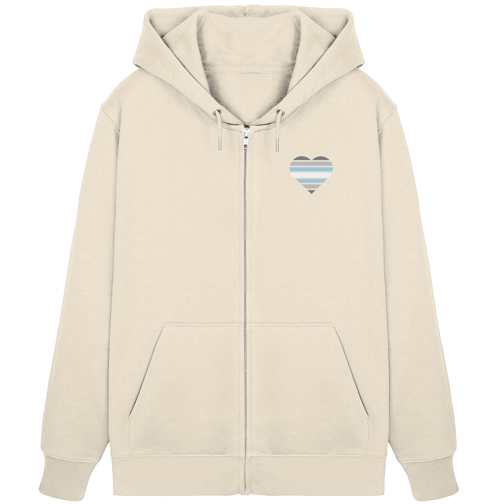 Organic Zipper - Demiboy Flag Herz Print