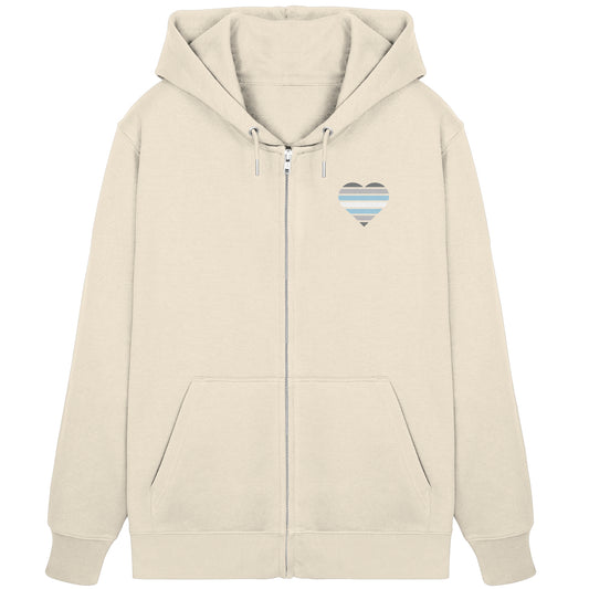 Organic Zipper - Demiboy Flag Herz Print