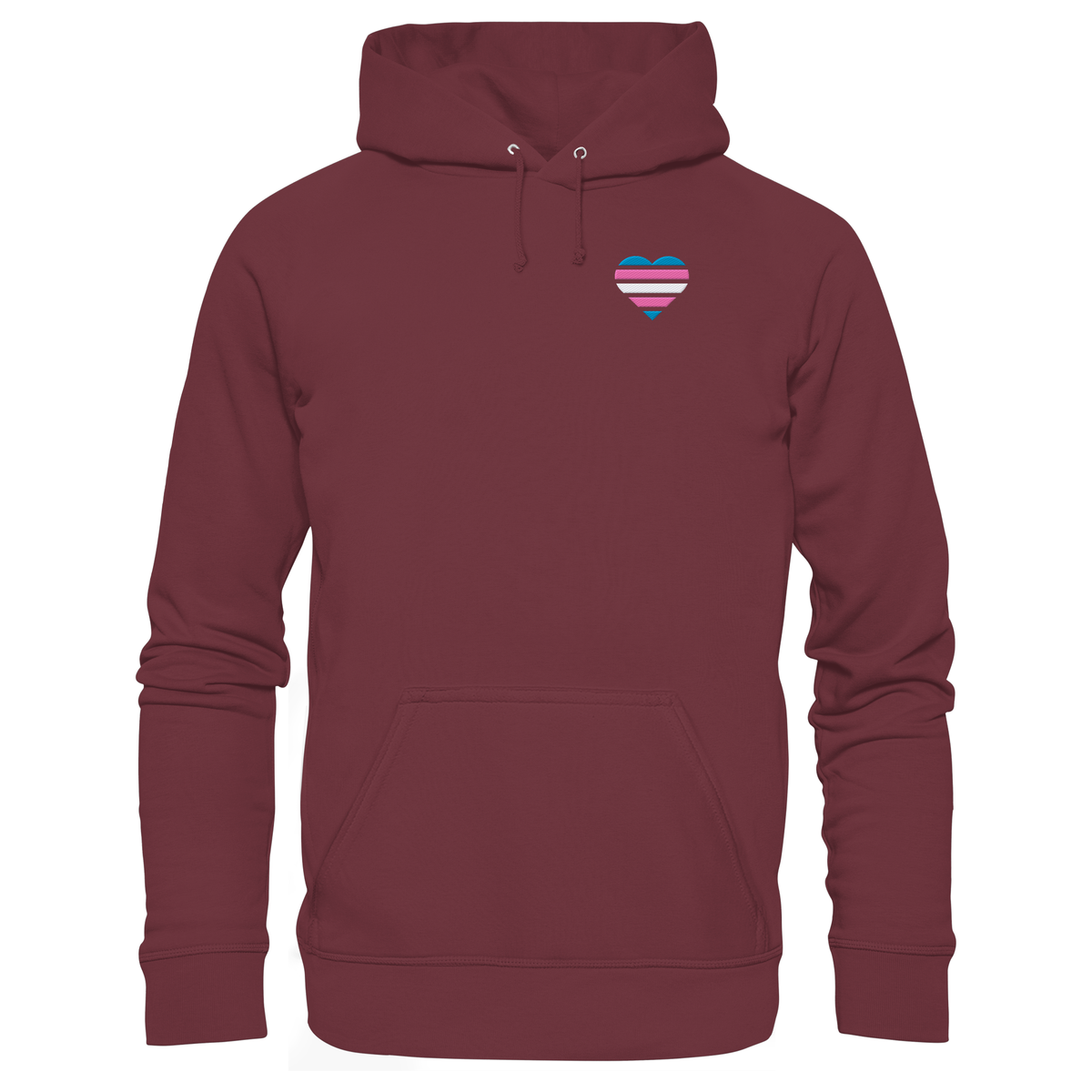 Organic Basic Hoodie mit Herz Stick - Trans