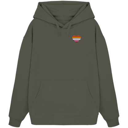 Organic Oversize Hoodie mit Herz Stick - Lesbian