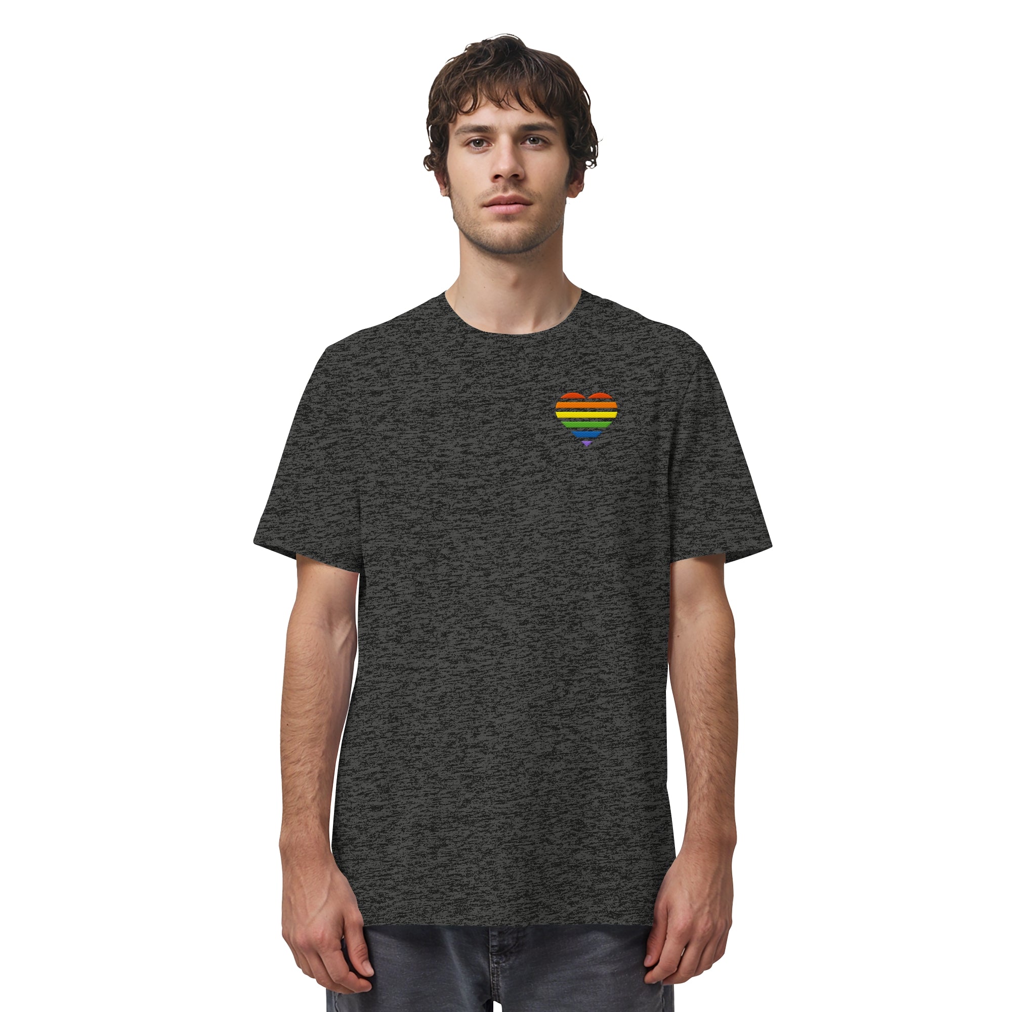 Organic Shirt - Pride Flag Herz Stick