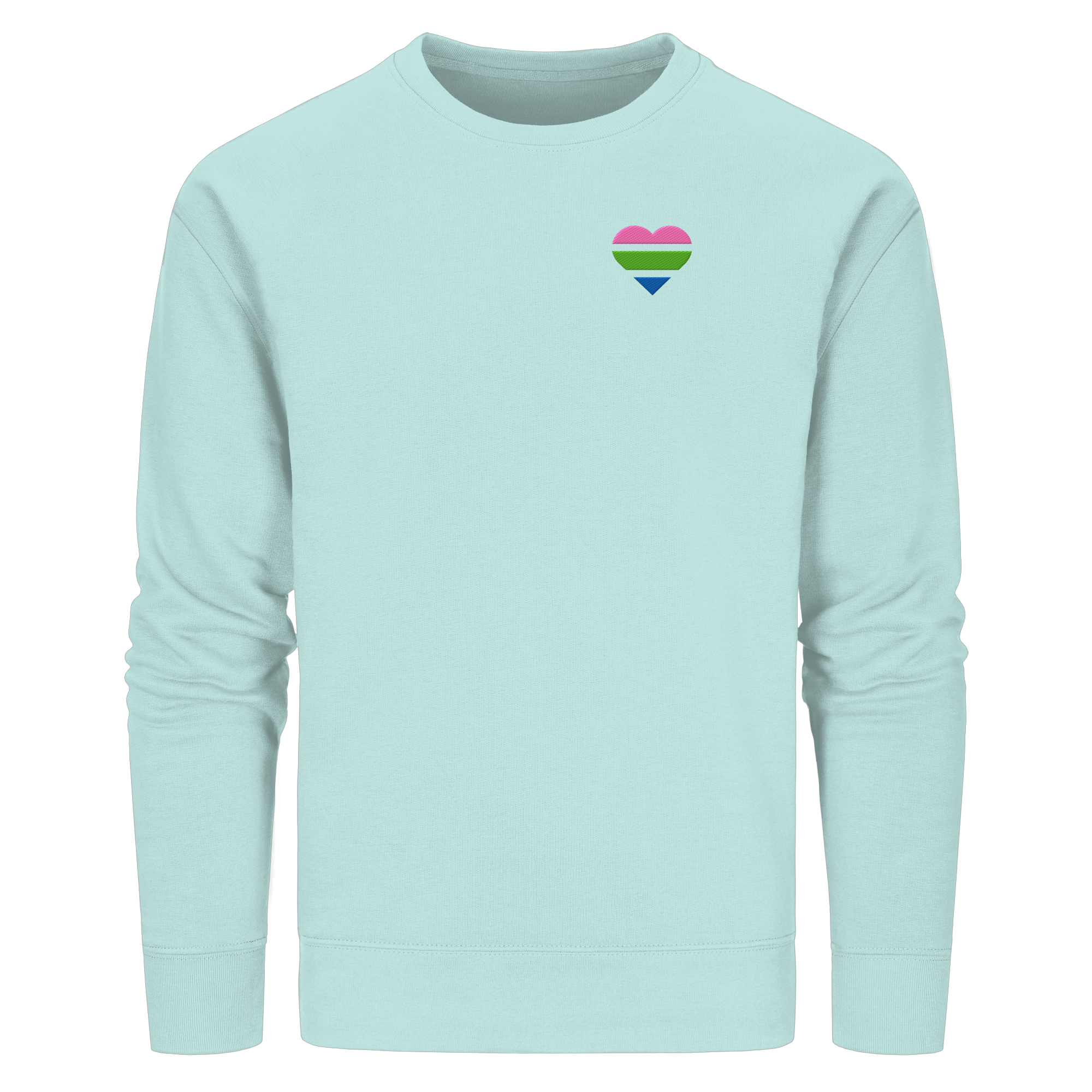 Organic Basic Sweatshirt - Polysexual Flag Herz Stick