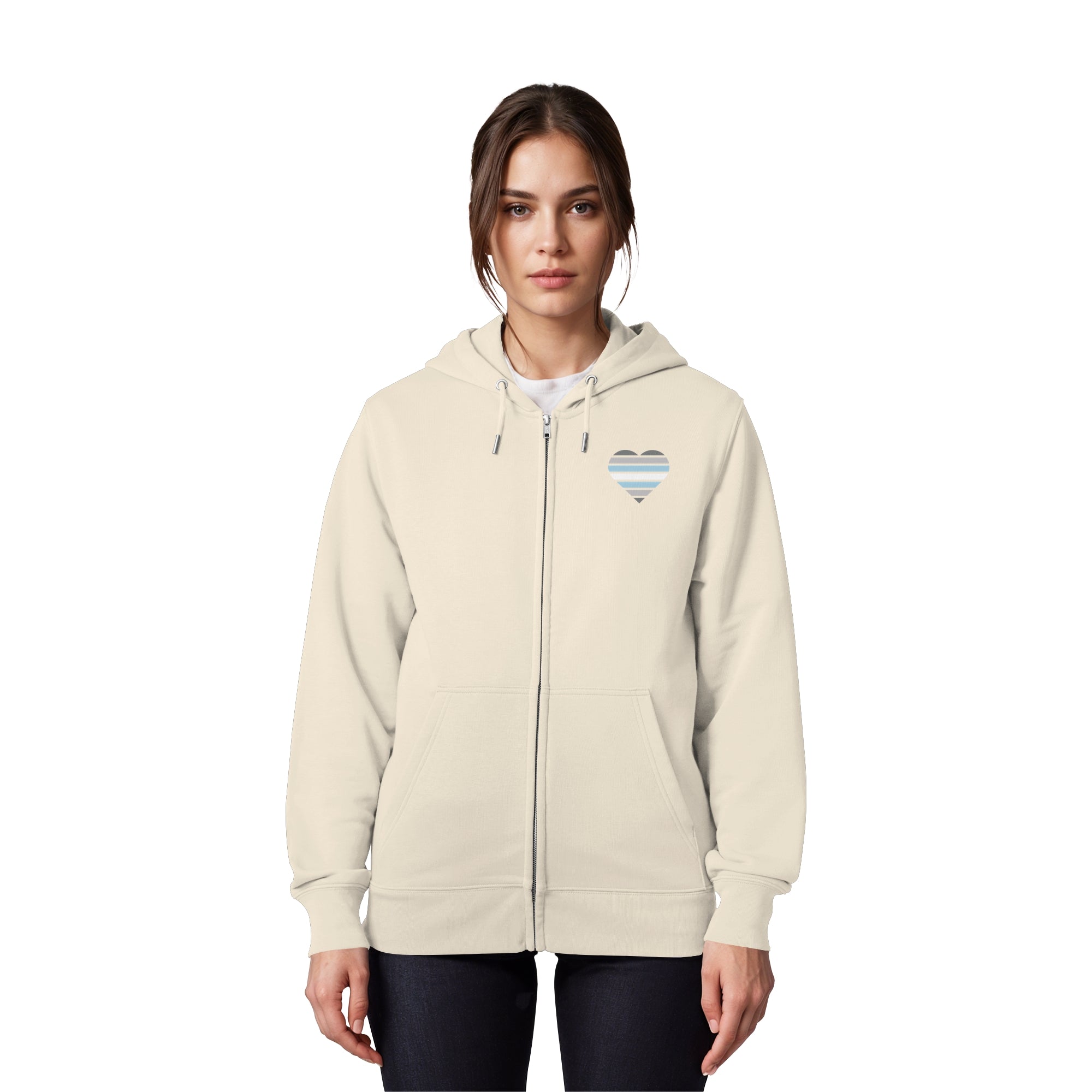 Organic Zipper - Demiboy Flag Herz Print