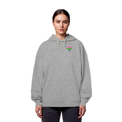 Organic Oversize Hoodie mit Herz Stick - Polysexual