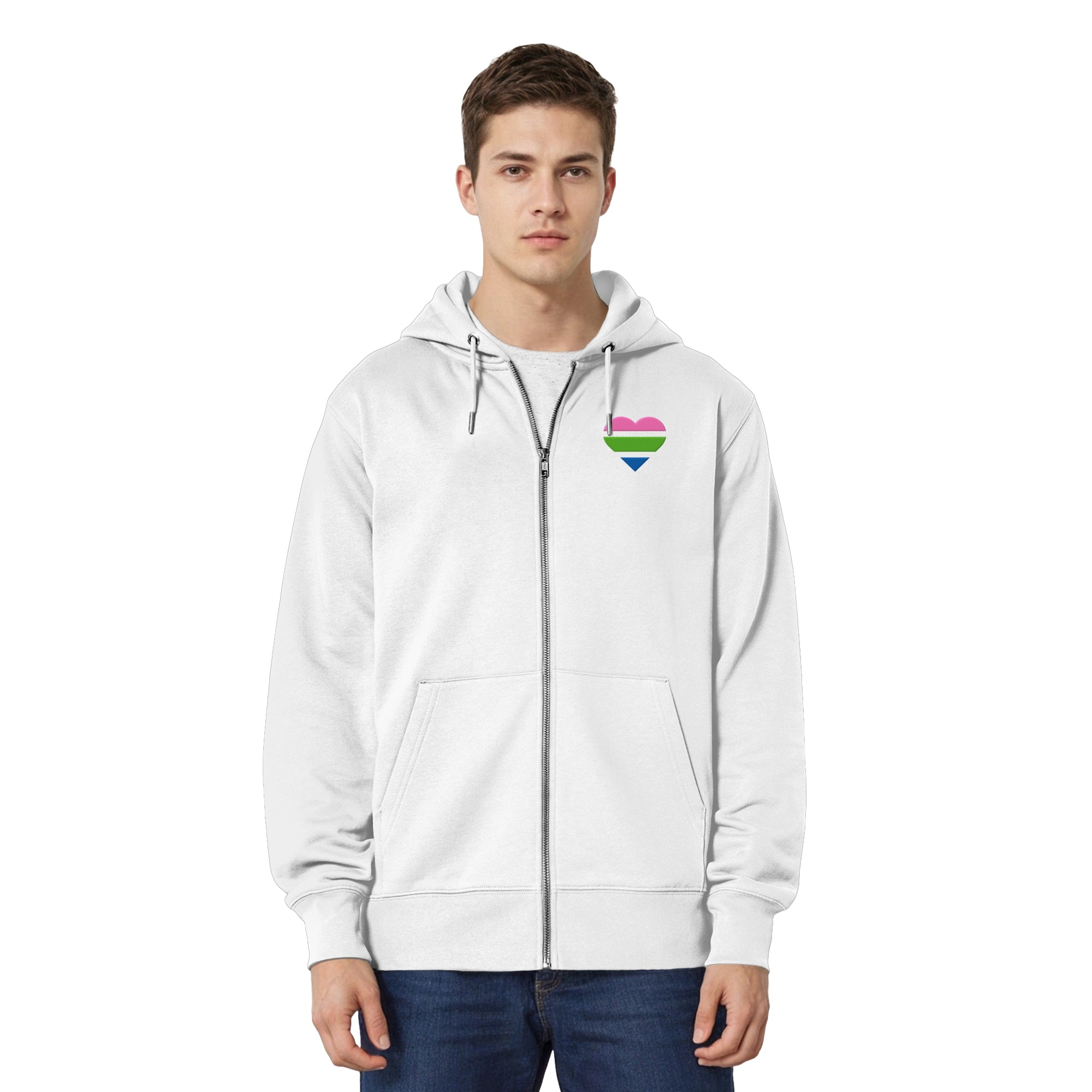 Organic Relaxed Zipper - Polysexual Flag Herz Stick